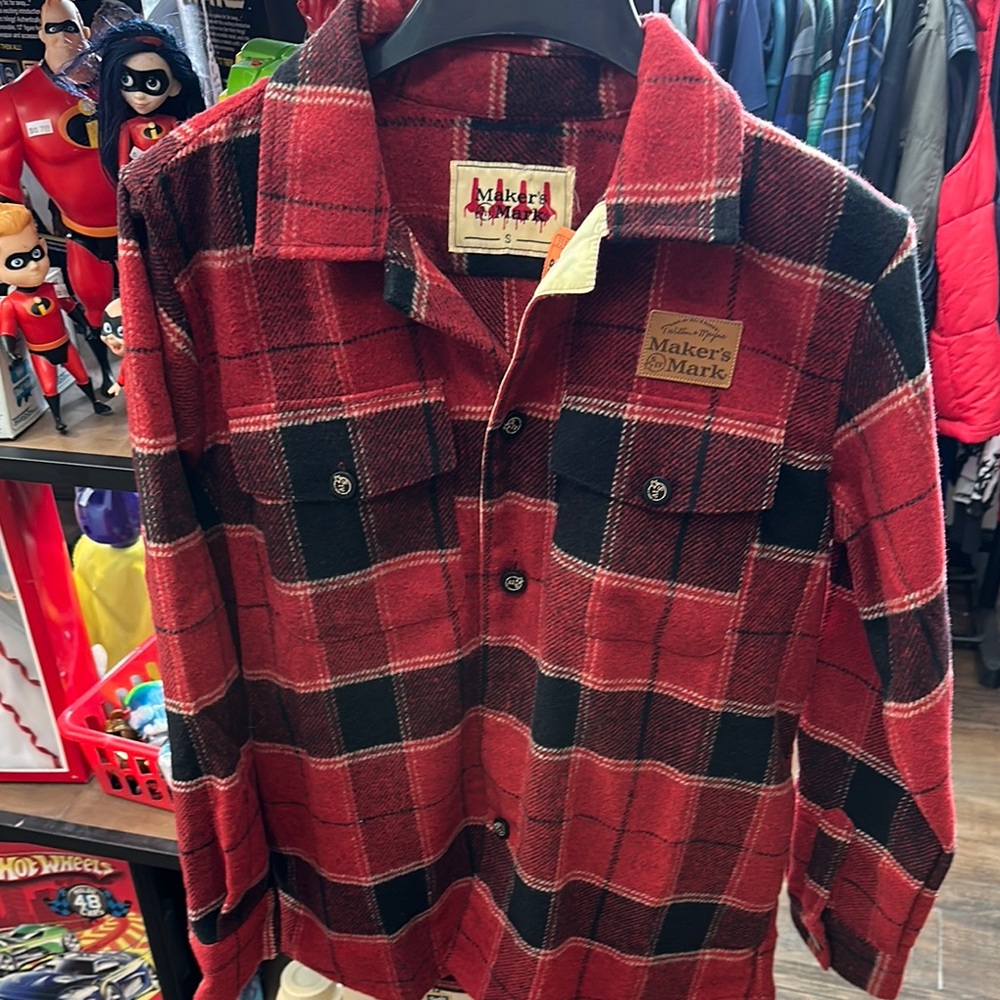 Red and Black plaid Makers Mark Whisky jacket in great condition, shows no wear